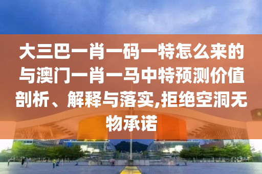 大三巴一肖一碼一特怎么來的與澳門一肖一馬中特預測價值剖析、解釋與落實,拒絕空洞無物承諾