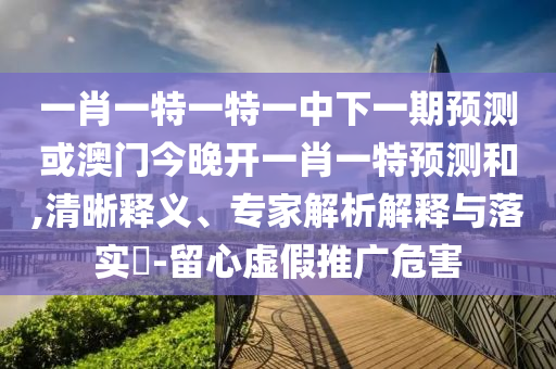 一肖一特一特一中下一期預測或澳門今晚開一肖一特預測和,清晰釋義、專家解析解釋與落實?-留心虛假推廣危害