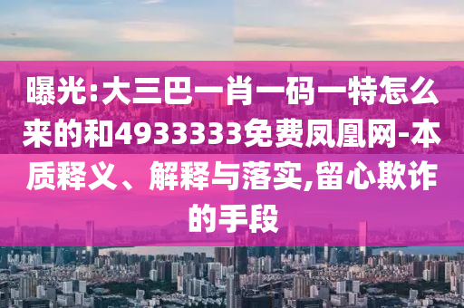 曝光:大三巴一肖一碼一特怎么來的和4933333免費(fèi)鳳凰網(wǎng)-本質(zhì)釋義、解釋與落實(shí),留心欺詐的手段