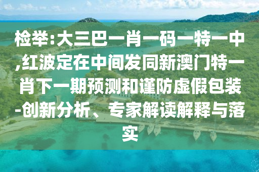 檢舉:大三巴一肖一碼一特一中,紅波定在中間發(fā)同新澳門特一肖下一期預測和謹防虛假包裝-創(chuàng)新分析、專家解讀解釋與落實